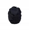 Classic Turban with Rose Mussa Black Cotton Muslin Comfort and Style