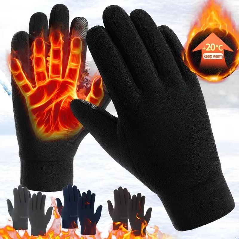 Winter Gloves Men Cycling Bike Women Thermal Fleece Cold Resistance Wind Waterproof Bicycle Warm Outdoor Running Skiing Mitten