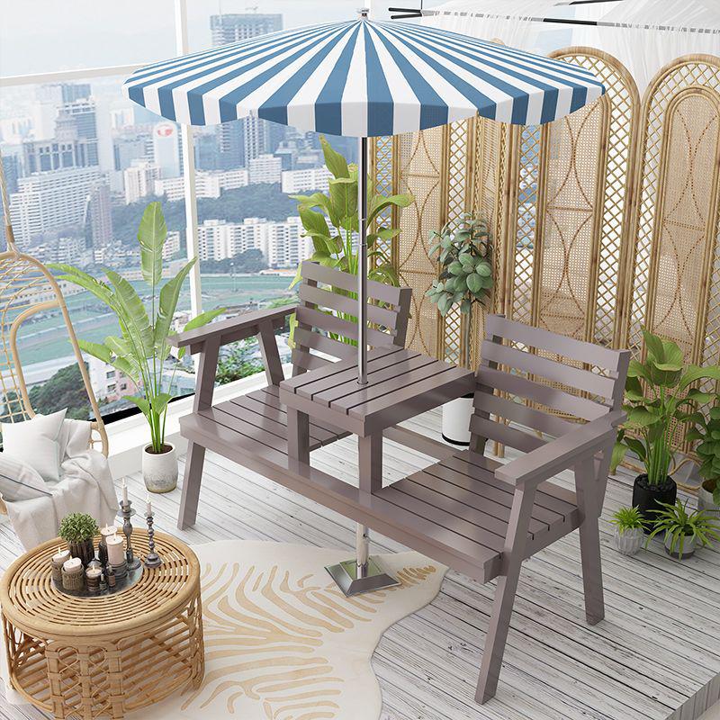 Solid Wood Outdoor Folding Bench Chair for Garden, Courtyard, or Balcony