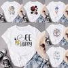 Cartoon Bees Happy Print TShirt Watercolor Animals Womens Casual Short Tee Durable Oversize Casual Tshirt Daily Streetwear
