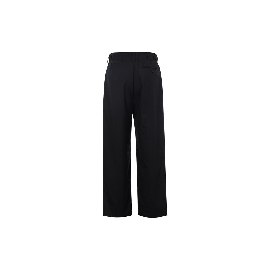 FILA Solid Color Mid Waist Comfortable Straight Leg Casual Pants Men bottoms Black F11M415803F-BK