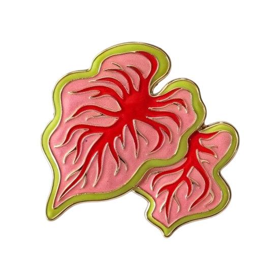 Alloy Brooch Enamel Leaf Pin Plant Design Lapel Lover A