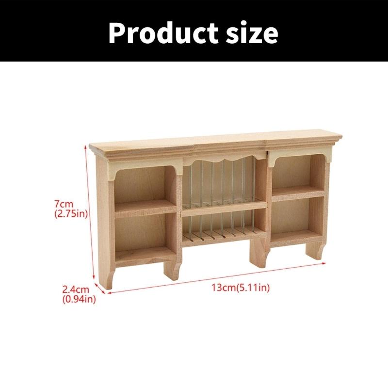 Display Shelf Miniature Display for 1:12 Scale Dollhouses, Perfect for Pretend Play and Display Realistic Wood Furniture