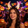 Leuchtendes Horn Stirnband LED Horn Stirnband Beleuchtetes Party Stirnband für Halloween Konzert Kostümparty Requisiten