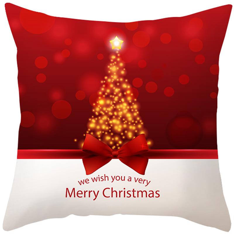 Față de pernă de Crăciun Sofă Dormitor Cameră Anul Nou Decor Acasă Vesel Sărbătoare Cadou 45x45 cm
