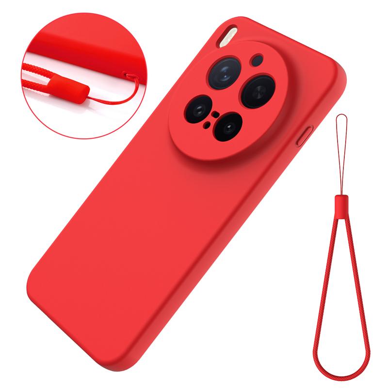 For Vivo X300 Pro X300 Case Soft Premium Liquid Silicone Strap Cover with Flocking inside for VIVO X300 Pro