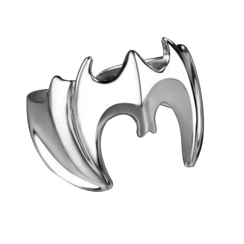 Vintage Bat Ring Finger Rings for Men Open Size Gun Black / Silver Color Jewelry Ring Personality Band Party Ring Wholesale