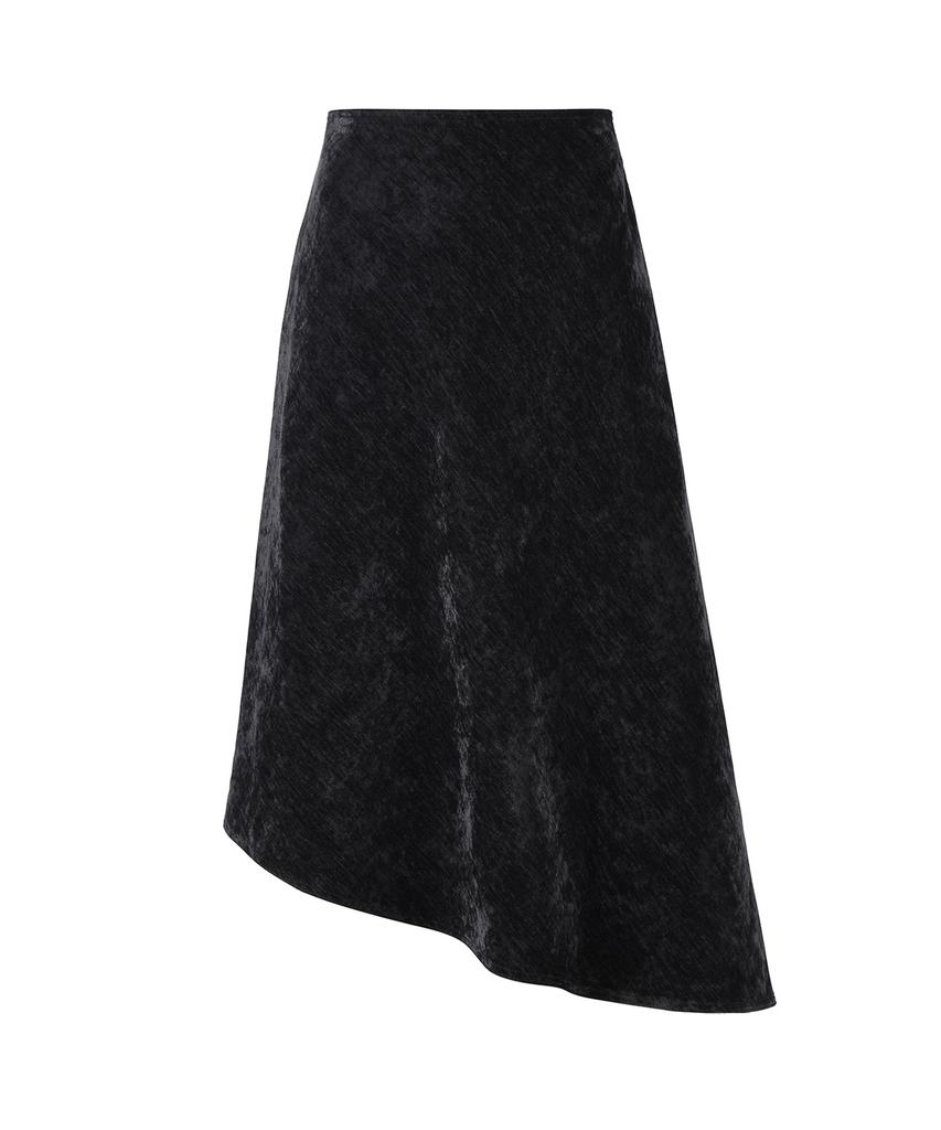 Rene J Velvet Diagonal Flared Skirt