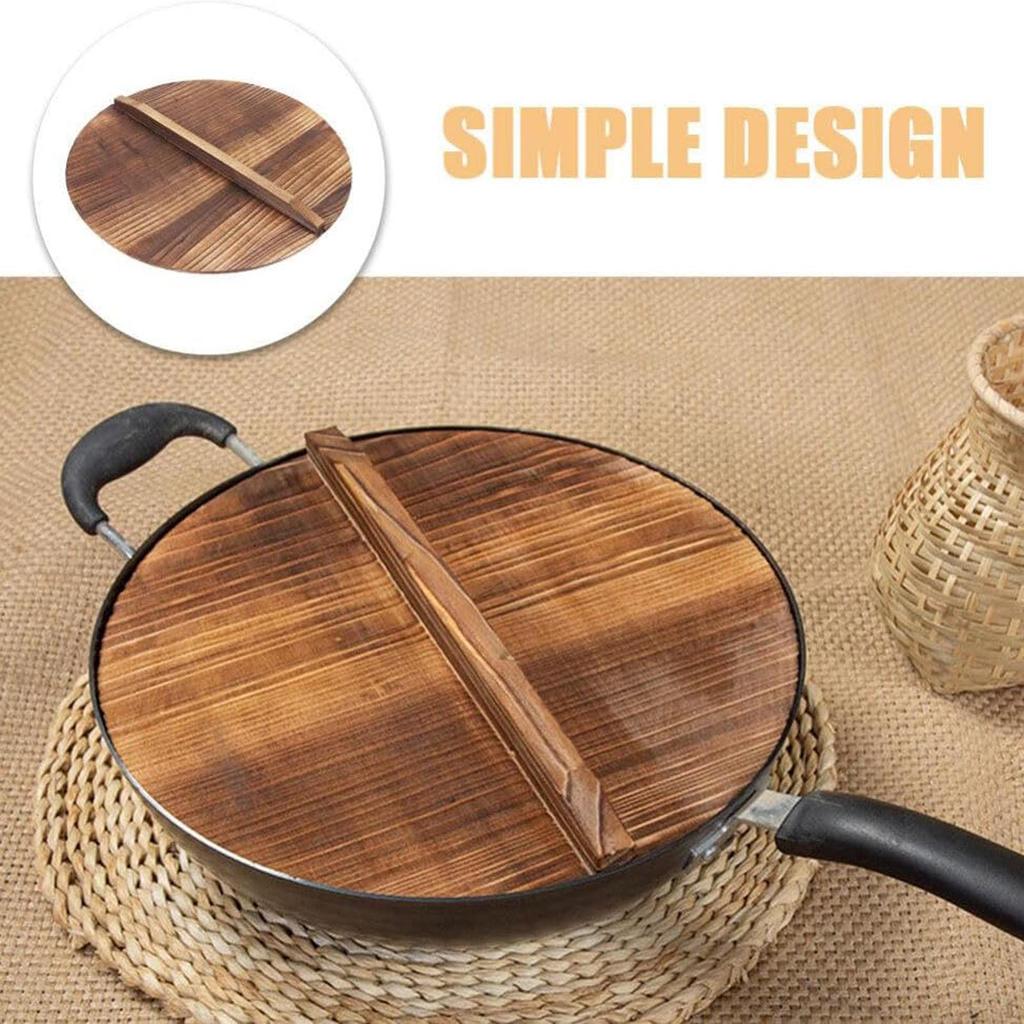 Universeller Holzdeckel für Bratpfanne mit Griff Küchenzubehör