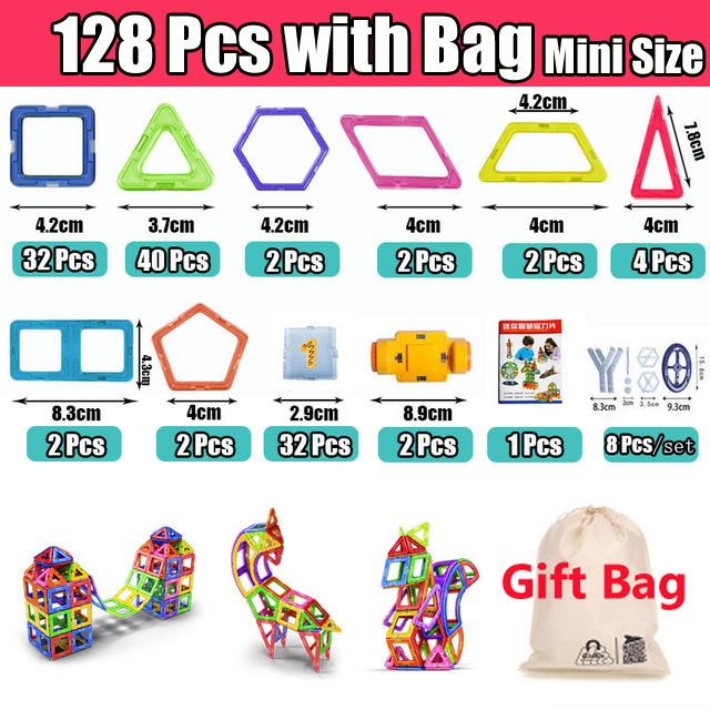110-184pcs Mini Size Magnetic Constructor Designer Set Magnetic Building Blocks Magnet Bircks Educational Toys For Children Gift