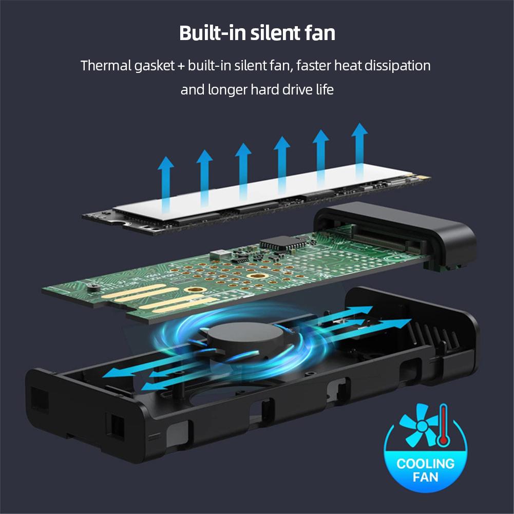 M.2 NVME NGFF Hard Drive Case M/B/(B+M) Key SSD Case Support for Windows/macOS/Android/HaemonyOS System for 2242/2260/2280 SSD