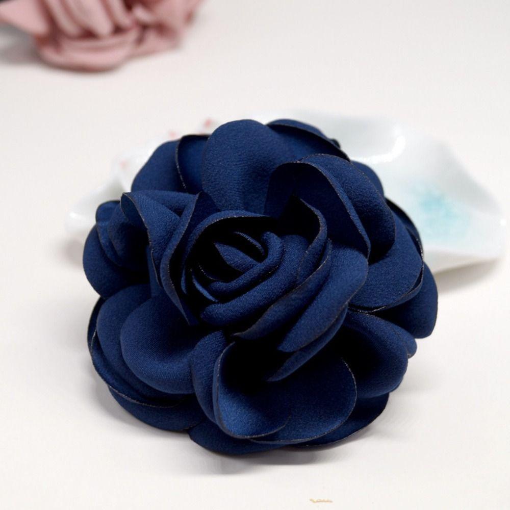 

Модная высококачественная брошь на грудь для женщин, булавка для лацкана костюма 2024 года, броши с цветами из ткани темно-синий
