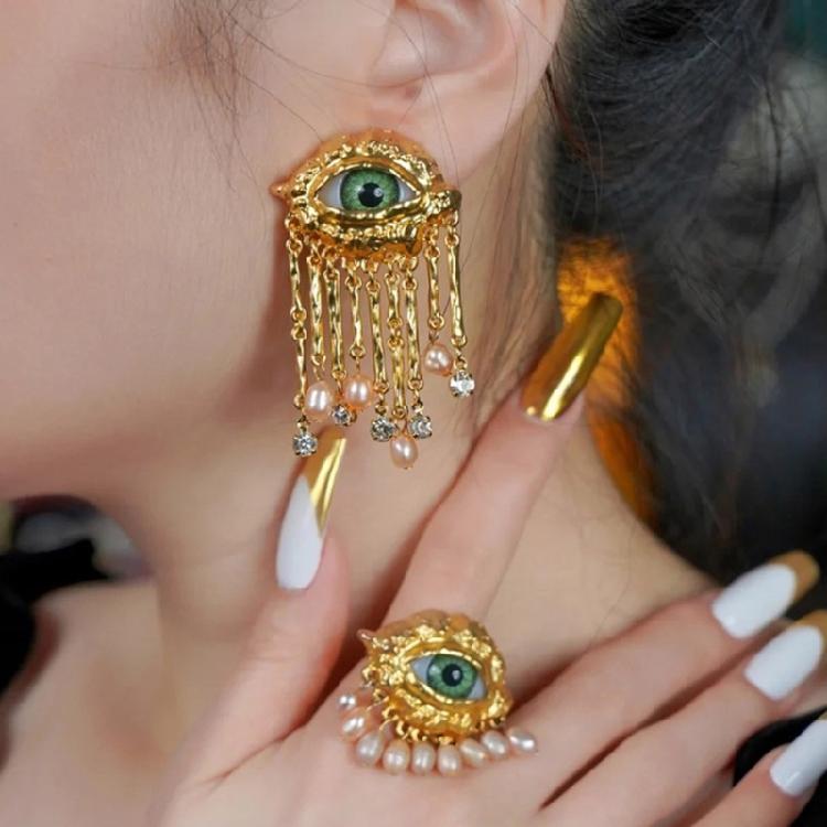 Artistic Ear Model Ear Accessory Unique Ear/Eye Model Earrings Adornment Personalized Ear Studs for Parties Dates