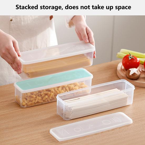 Transparent Stackable Sealed Moisture-proof with Cover Fresh-keeping Rectangle Spaghetti Box Preservation Storage Box