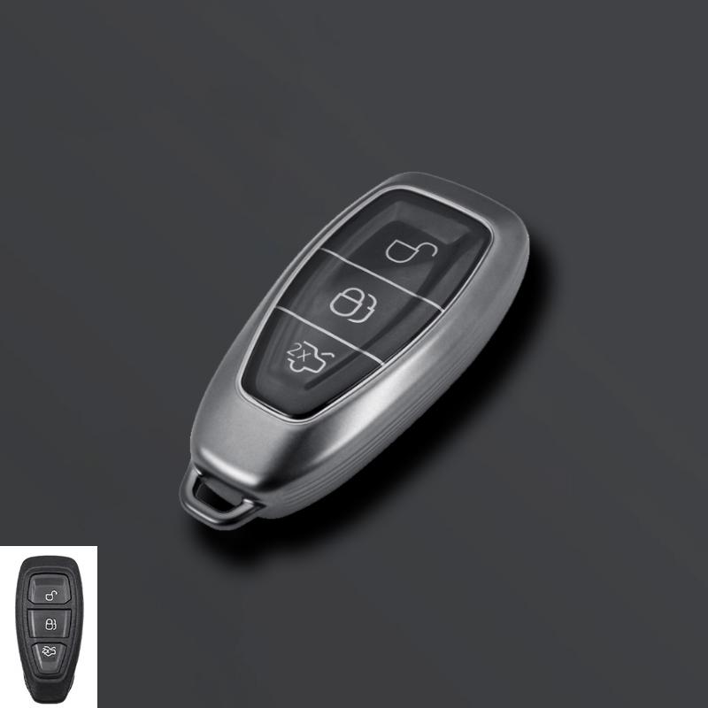 Grey Tpu Car Smart Key Case Cover Shell For Ford Focus 3 4 St Mondeo Mk3 Mk4 Fiesta Fusion Kuga Ecosport Protect Fob Accessories