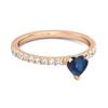 Blauer Saphir Solitärring - 925er Sterlingsilber Roségold Vergoldet