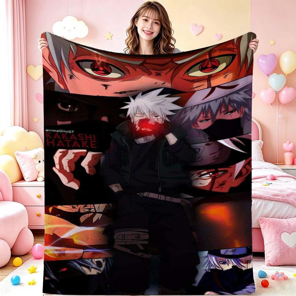Kakashi Anime Ninja Print Blanket Sofa Blanket Soft And Comfortable Outdoor Plush Blanket Christmas Gifts Machine Washable