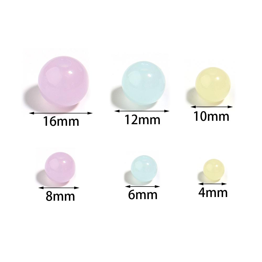 20-500pcs Jelly Color Acrylic Beads Mixed Round Loose Spacer Beads For Jewelry Making DIY Bracelet Necklace Earrings Accessories