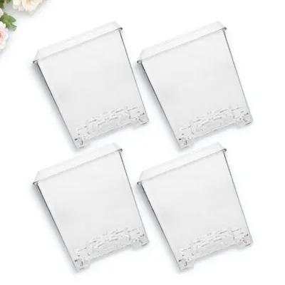 4Pcs Clear Orchid Flower Pots Transparent Acrylic Planters Breathable Nursery Pots for Orchid Planting Garden Supplies 9X8.5X8.5CM
