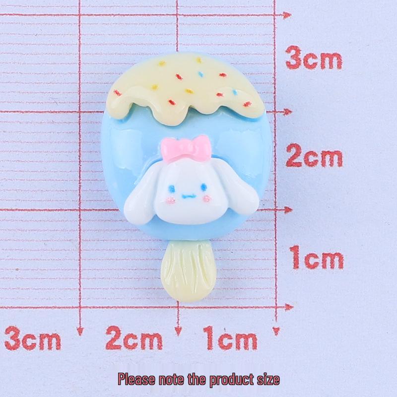 Glossy Animal Ice Cream Cartoon Resin Hair Clip DIY Ornament Accessories