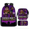 Minecraft Printed Cartoon Backpack Student Schoolbag Shoulder Bag Bag Pencil