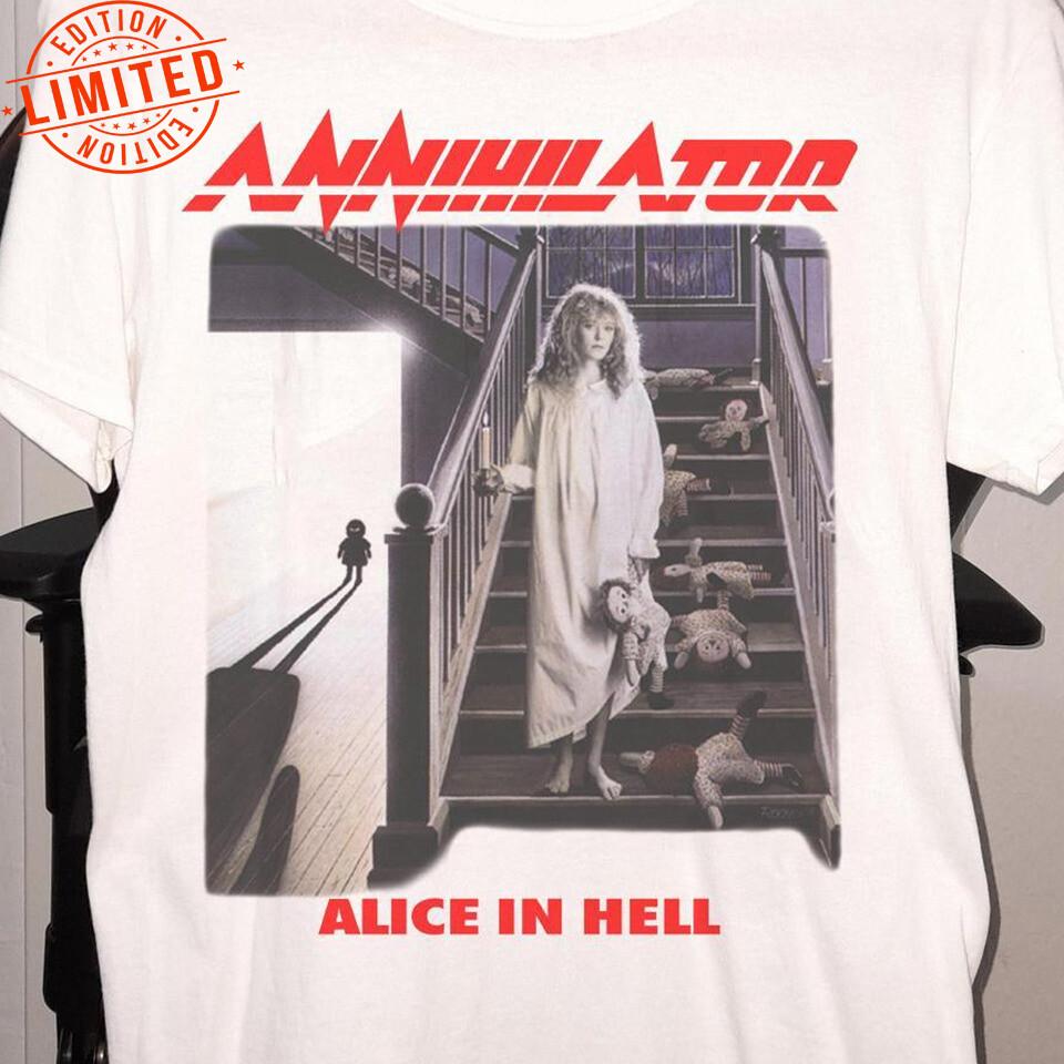 Annihilator Band Alice In Hell White T-shirt Unisex All Sizes S To 5XL