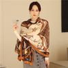 Light and mature style luxury presbyopia scarf with goods, new silk scarf, long large size travel shawl, sun protection