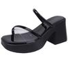 Retro high sense late evening breeze gentle fairy shoes 2025 new summer Internet celebrity black thick high heel sandals women