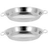 2 Pcs Plate Pans Stainless Steel Cooking Utensil Cake Salad Bowl Bakeware Cold Noodle Dish Steamed Food Tray Kitchen Steaming