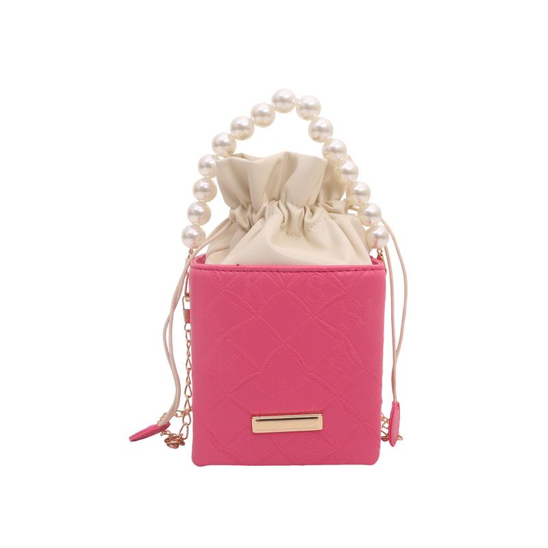 High-end Style Bucket Bag, Casual And Simple Cross-body Small Bag, Pearl Handbag