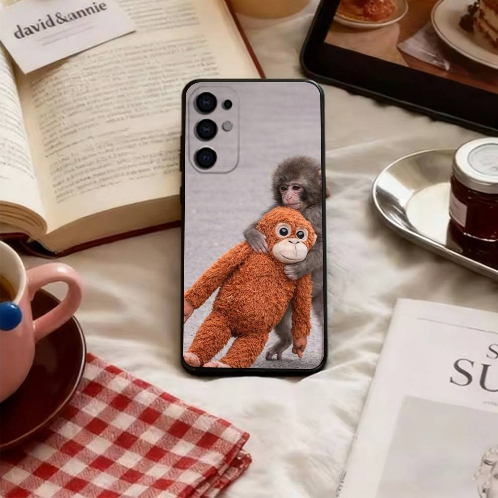 

little monkey Phone Case Black Silicone Soft For Samsung S25,S24,S21,S22,S23,S30,Ultra,S20,Plus,Fe,Lite Samsung S20ULTRA5G