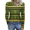 Women's And Winter Slim T-shirt Fashion Casual Printing Round Neck Pullover Long Sleeve Top