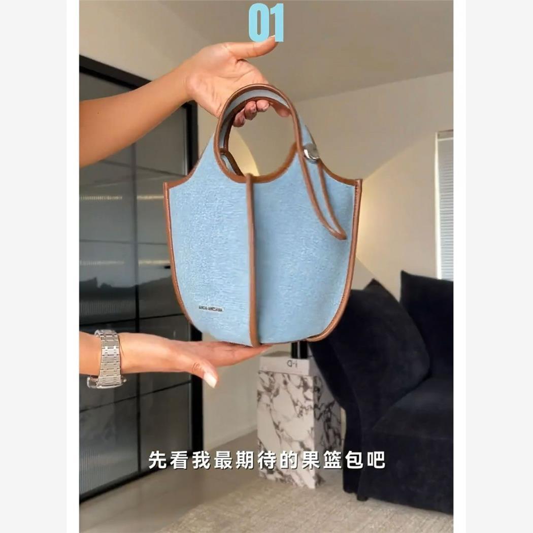 

New High Stree Denim Blue Handle Bucket Crossbody Bags Women Lightweight Y2k Hand Bag Female Shoulder Messenger Bag Aesthetic 24.5x28x7cm синій