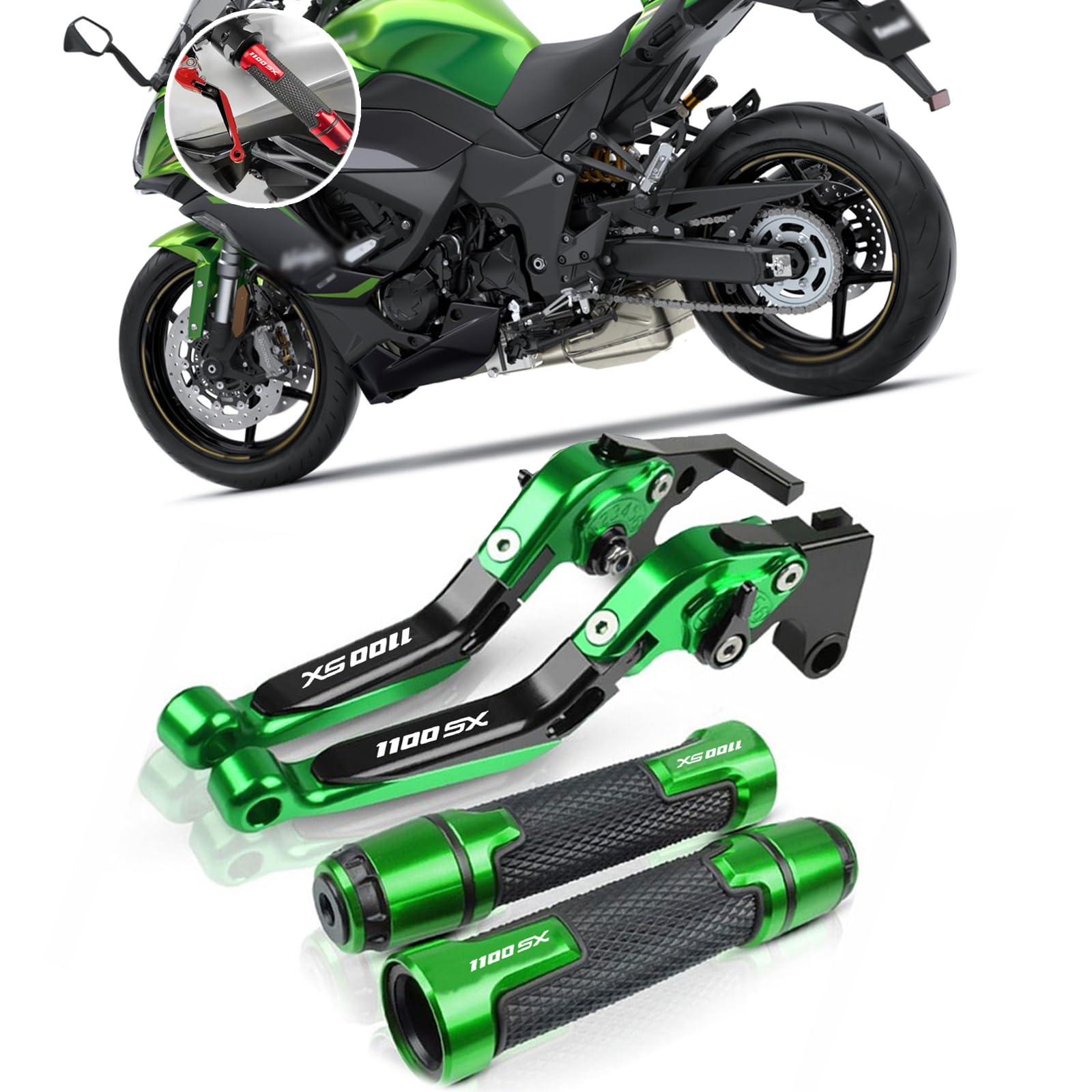 

KAGEFUNE Для Ninja 1100SX Nin.ja 1100SX SE 2025 Регулируемый Складной Комплект Рычага Сцепления Скутер чёрный