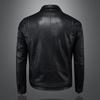 Spring and Autumn Leather Jackets for Men, Korean Style, Trendy and Cool Autumn Short Motorcycle Jacket, Black Leather Jacket 7285