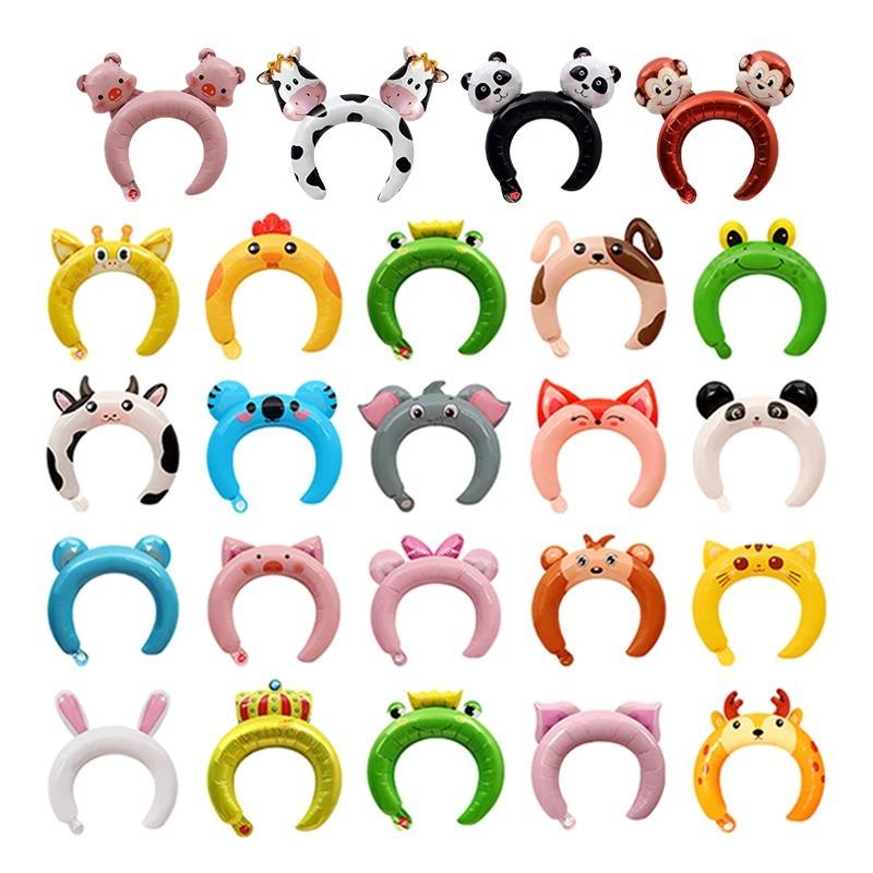 

10 шт. повязка на голову воздушные шары мультфильм животные воздушные шары детские игрушки подарок на день рождения воздушные шары детский сад праздник украшение для вечеринки головной убор 10pcs