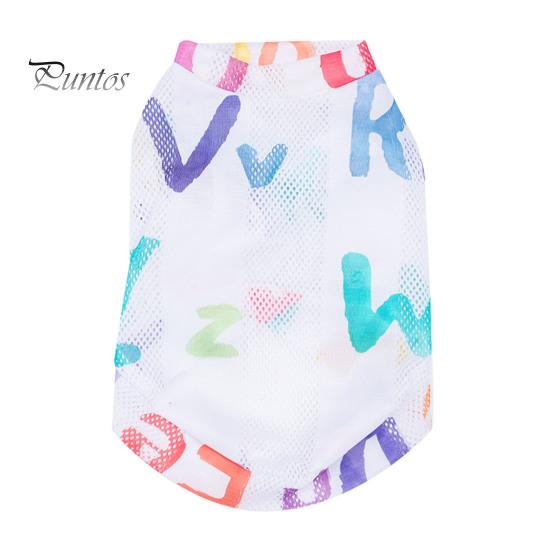 

Одежда для домашних животных, две ноги, половина рукава, ажурная дышащая футболка с буквенным принтом, тонкая эластичная футболка с круглым вырезом, маленькая футболка для кошек и собак, весна-лето L