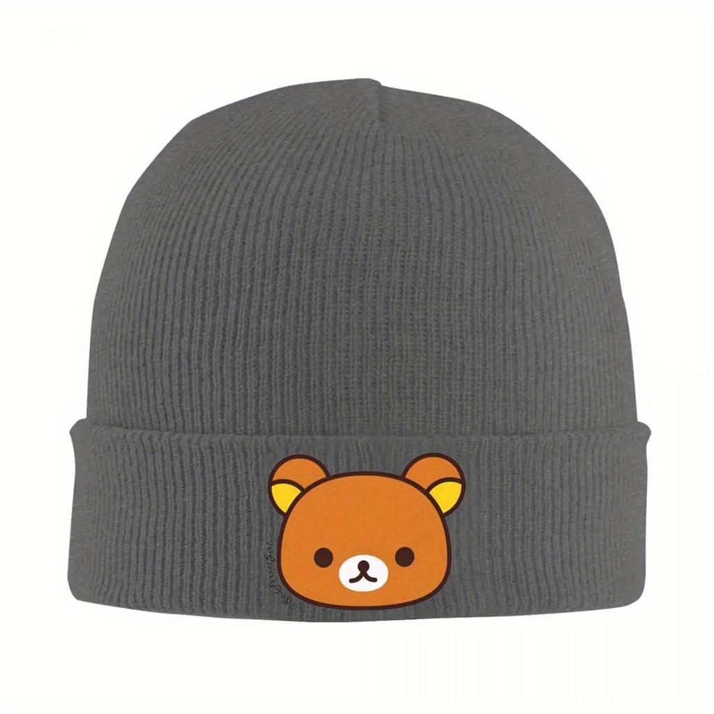 Rilakkuma Hats Autumn Winter Beanies New Kawaii Bears Cute Aesthetic Cap Unisex Acrylic Knitted Hat