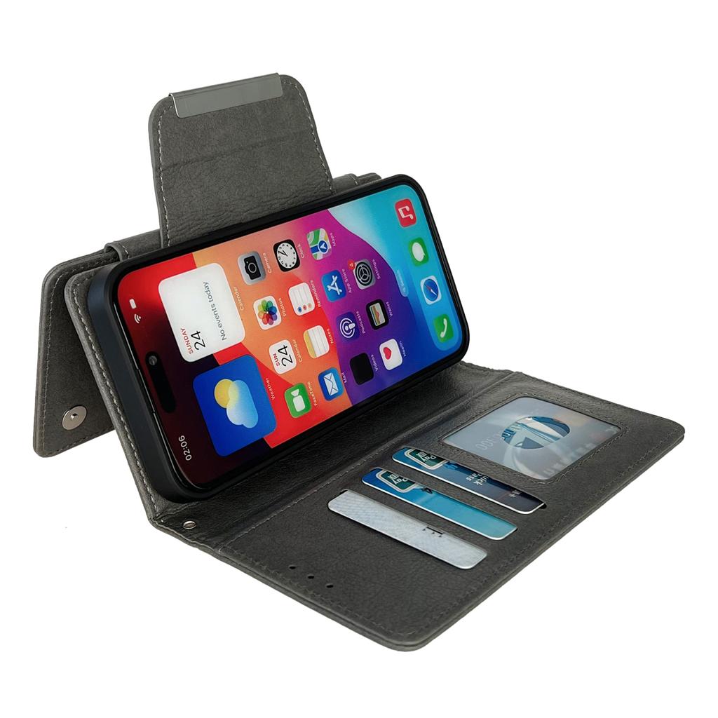 For iPhone 16 Pro Case Detachable 2-in-1 Magnetic Closure PU Leather Wallet Phone Case