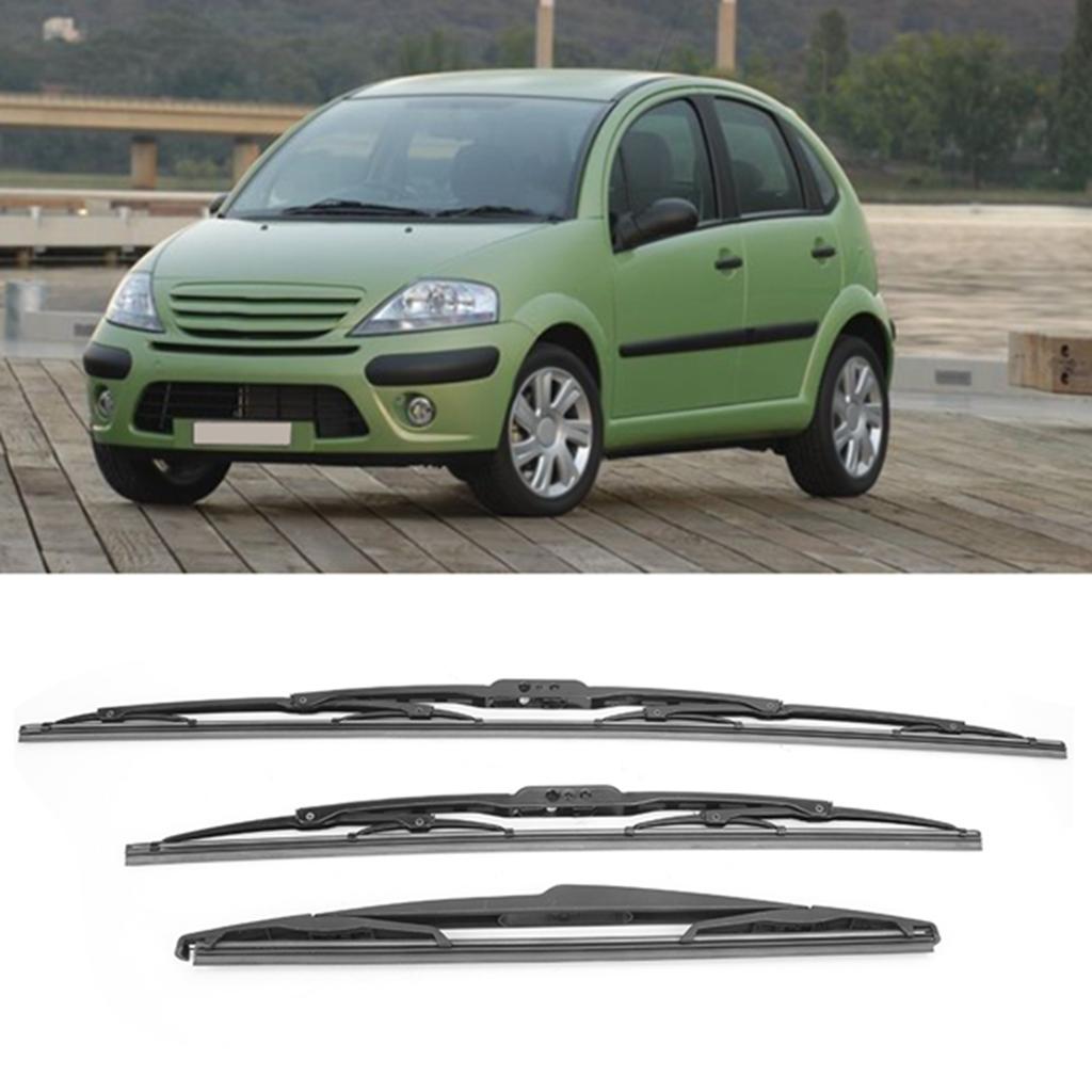 3ks/sada Přední a zadní stěrače Příslušenství Vhodné pro modely Citroen C3 Mk1 2002?2008