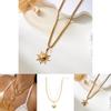 Beach Style Double Layer Stainless Steel Necklace With Starfish Shell And Heart Pendant For Women And Men