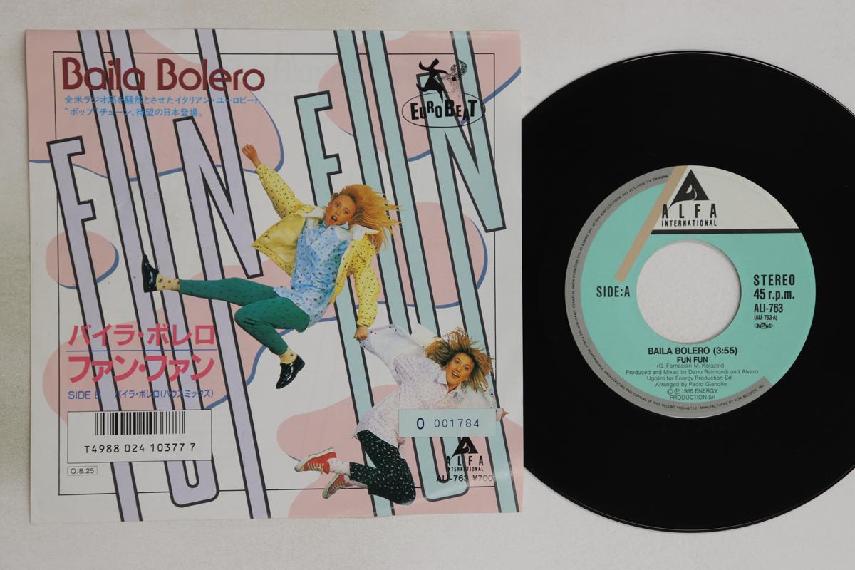

7inch Record FUN FUN - Baila Bolero ALI763 ALFA INTERNATIO 1987 Japan Pop Used