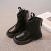 New Kids Shoes Boots for Girl Solid Color Toddlers Fashion Boots Versatile Causal Children Ankle Boots Matte PU Leather Non-slip