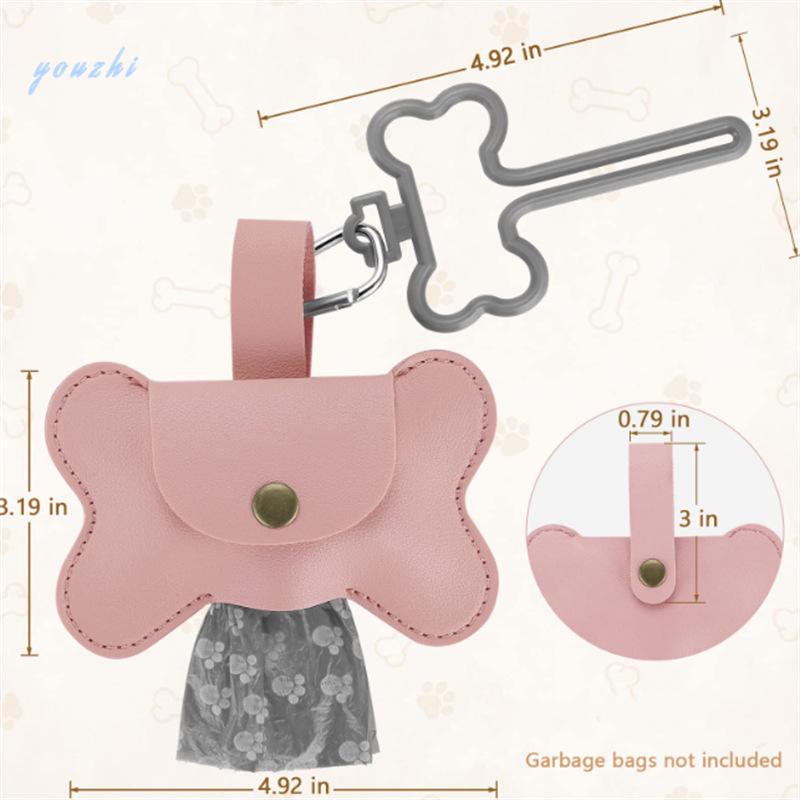 Spot PU Leather Bone-Shaped Pet Waste Bag Dispenser for Cats and Dogs