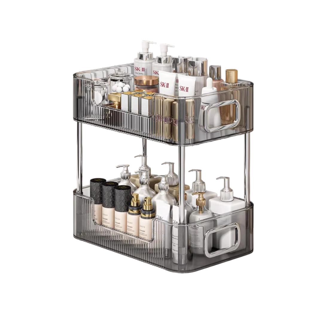 

CADUKE Acrylic Storage Rack, Cosmetic Organizer Box, Light Storage Shelf, Grey сірий