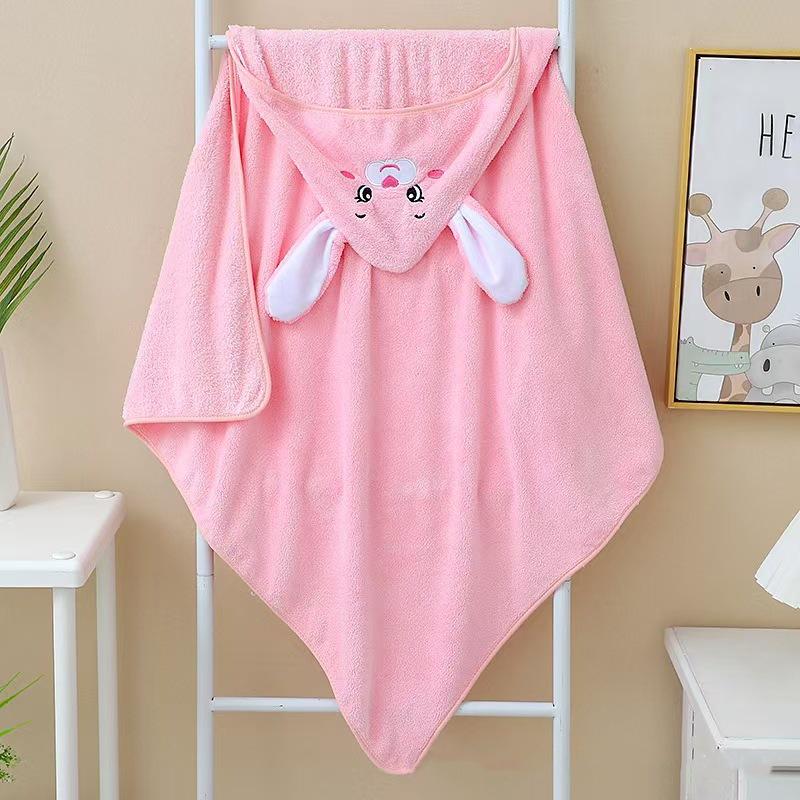 

Детское полотенце с капюшоном из кораллового флиса и пеленка для новорожденного с мультяшной вышивкой 80x80 cm