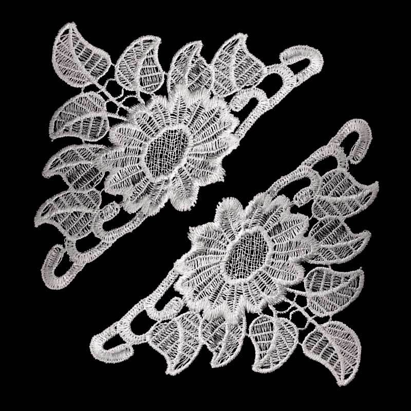 

Water-soluble lace three-dimensional hollow sleeve flower trouser flower pair flower DIY lace accessories poly silk bright light білий