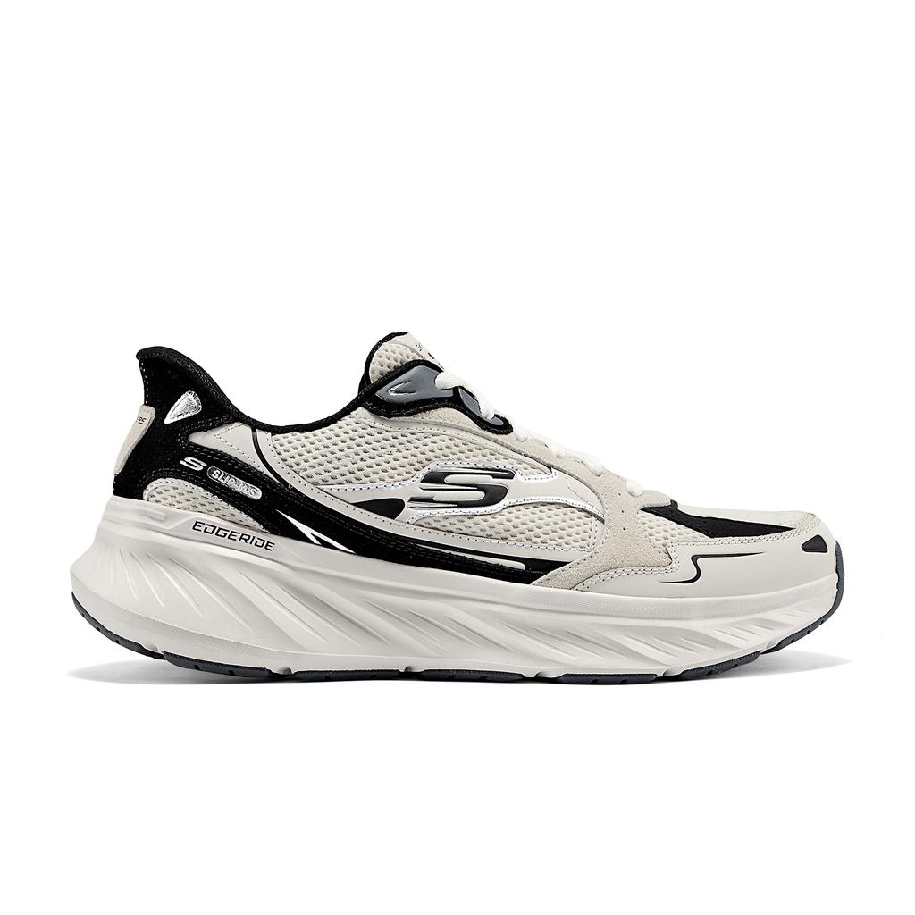 Skechers Edgeride Comfortable Versatile Breathable Lightweight Low-Top Casual Shoes Men Sneakers Off-White 232969-NTBK