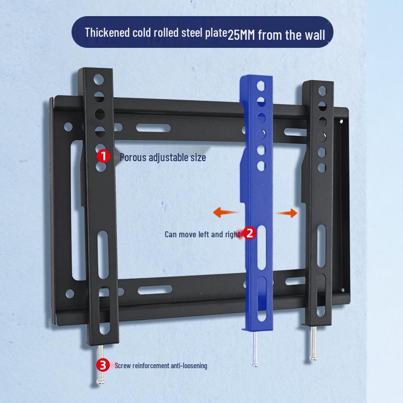 Space-Saving Fixed TV Wall Mount - Compatible with Multiple Sizes