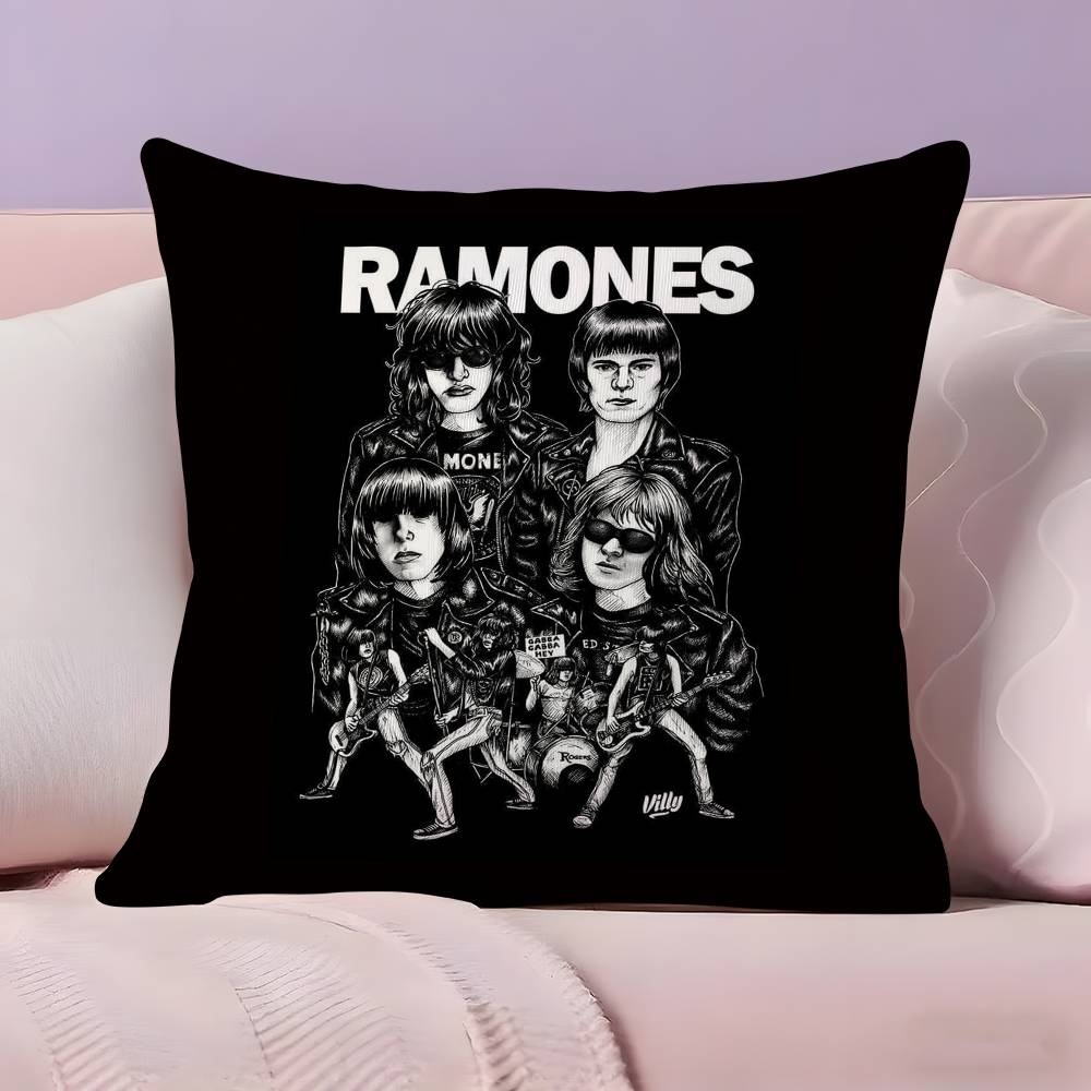 Rockband R-Ramones Kuddfodral Ultramjukt Hudvänligt Tyg Molnliknande Komfort & Dold Dragkedja